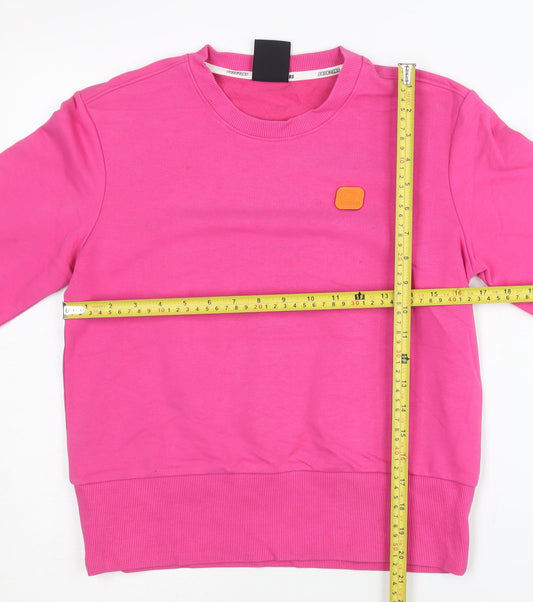 Skechers Womens Pink Crew Neck Pullover Sweatshirt Size UK 6 Cotton Blend