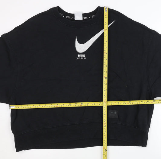 Nike Women’s Black Medium Pullover Sweatshirt Crew Neck Logo