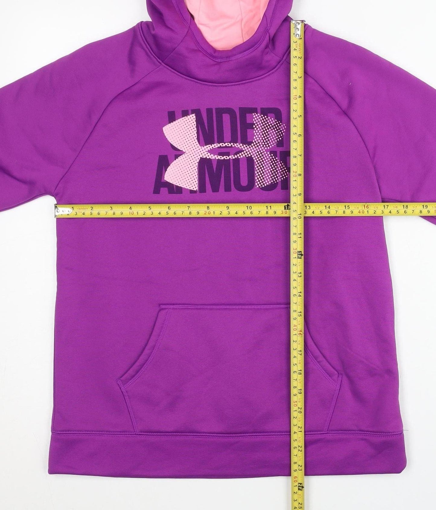 Under Armour Girls Purple Hoodie 14 Years Pullover Fleece Hooded Sportswear
