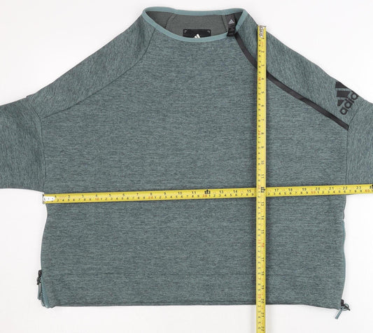 Adidas Women’s Green Pullover Sweatshirt Size 12 Raglan Sleeve
