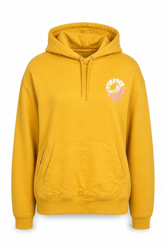 Womens UK XS Regular PUMA Yellow Pullover Hoodie