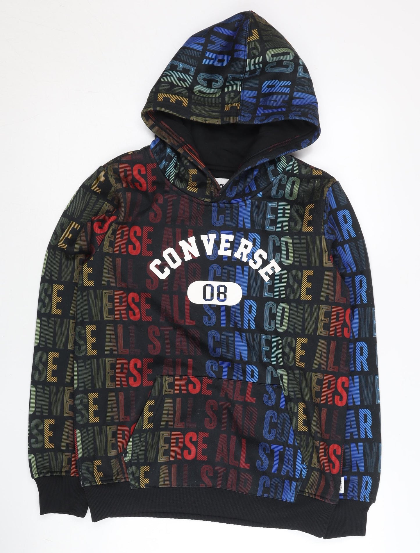 Converse Teens Multicoloured Pullover Hoodie Size 4 Graphic Print