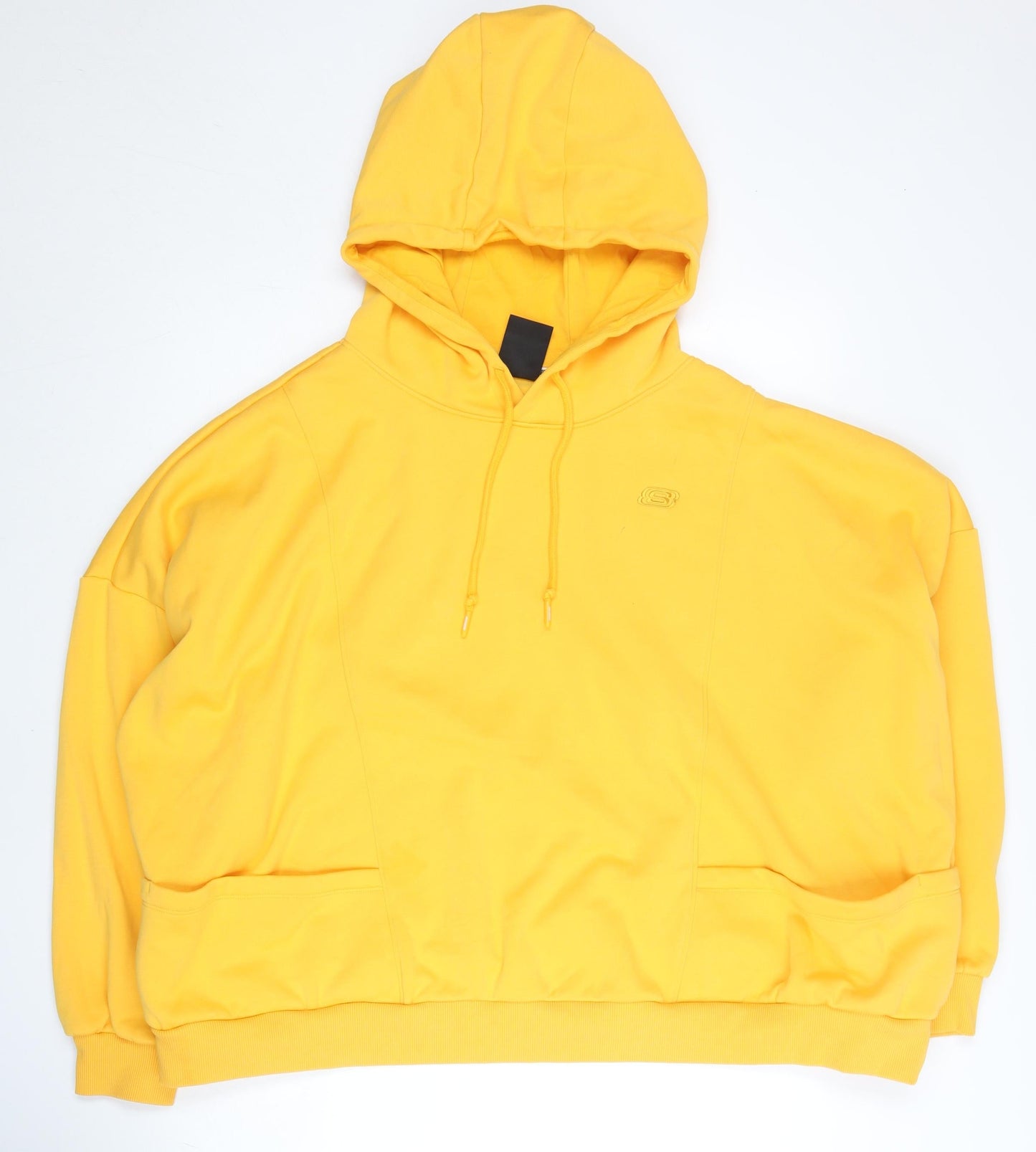 Skechers Womens Yellow Hoodie Size 12 Pullover Fleece Logo