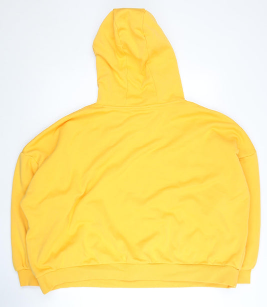Skechers Womens Yellow Hoodie Size 12 Pullover Fleece Logo