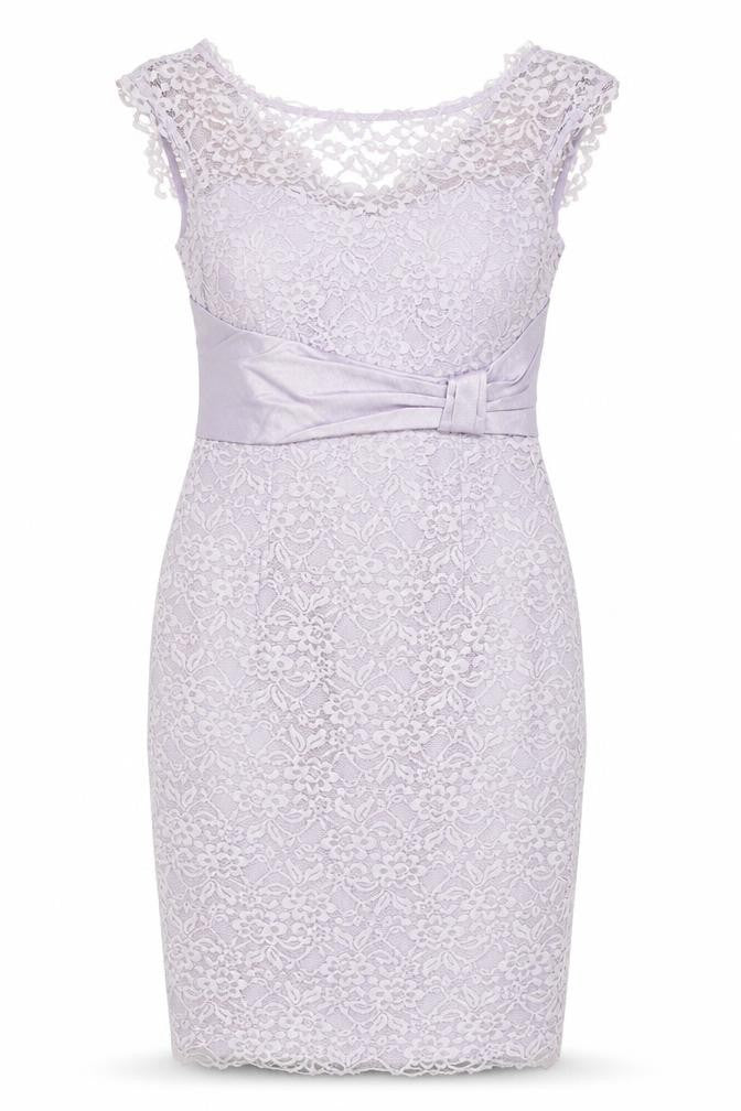 Ispritio Women’s Purple Lace Sheath Dress Size 10 V-Neck Cocktail