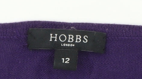 Hobbs Womens Purple Cotton V-Neck Cardigan Size 12