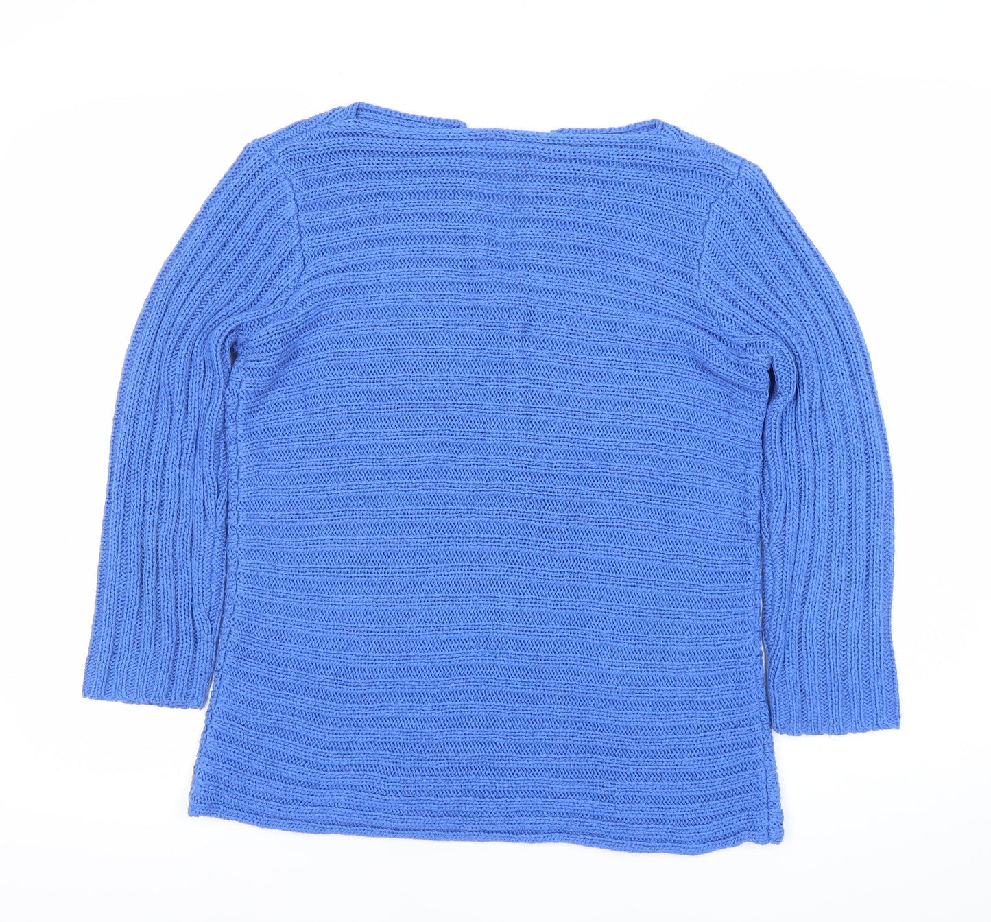 Queenspark Women’s Blue Acrylic V-Neck Pullover Jumper M