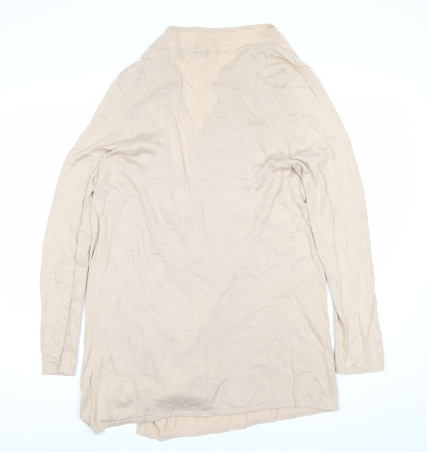 Bonmarché Women’s Beige Knit Open Front Long Sleeve Cardigan Size S