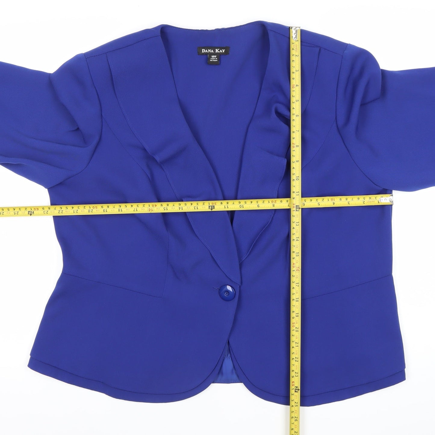 Dana Kay Women’s Blue Plus Size 18W Shawl Lapel Blazer