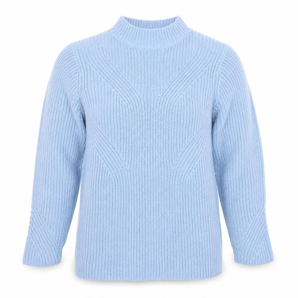 Damart Womens Blue Chunky Knit Mock Neck Jumper Size M