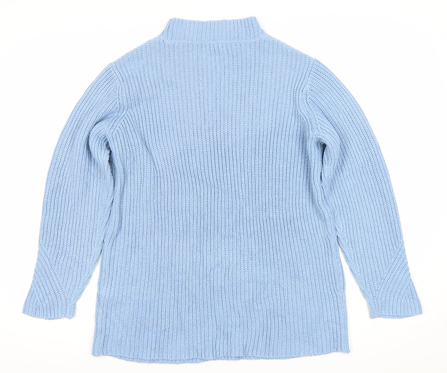 Damart Womens Blue Chunky Knit Mock Neck Jumper Size M
