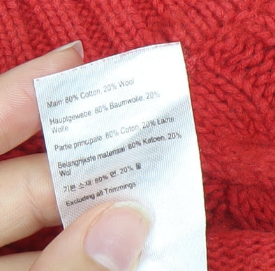 Joules Women’s Red Cable-Knit Crew Neck Jumper Size 12