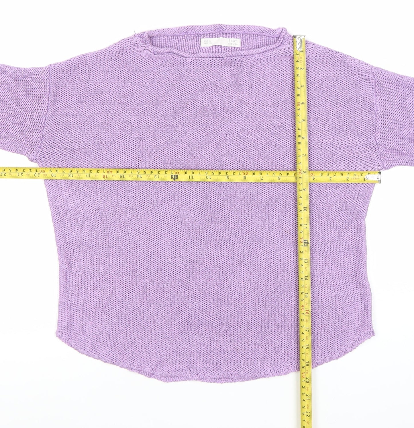 Sfera Women’s Purple Knit Cotton Pullover Jumper Size 8