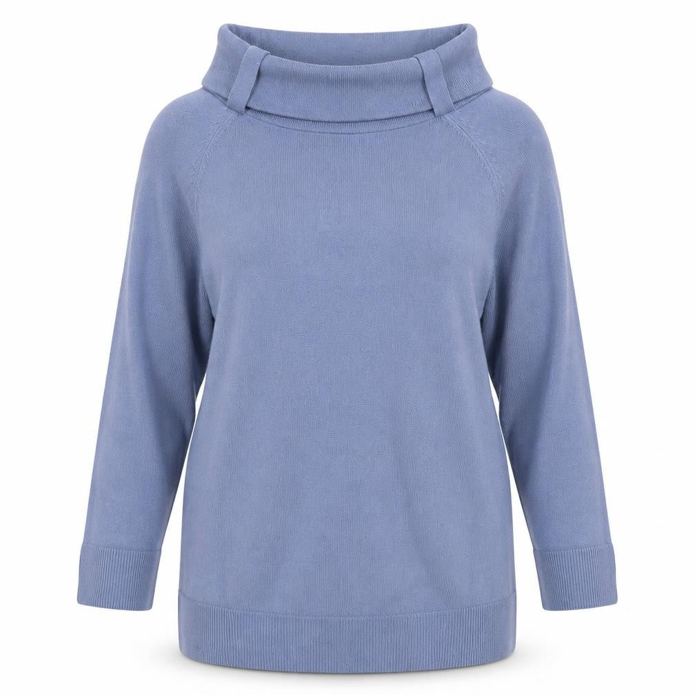 Marks and Spencer Women Blue Size 14 Acrylic Knit Tunic Blouse