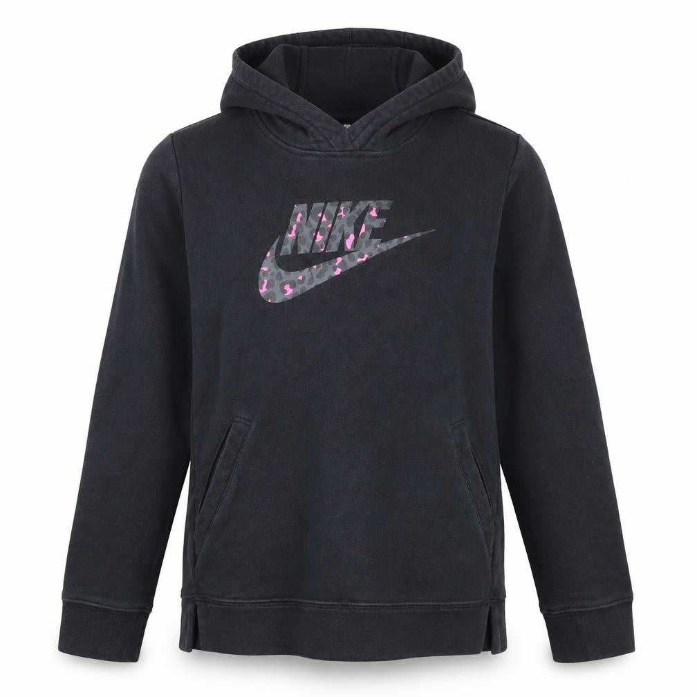 Nike Girls Black Pullover Hoodie XL 14-15 Years Logo Fleece Sweatshirt