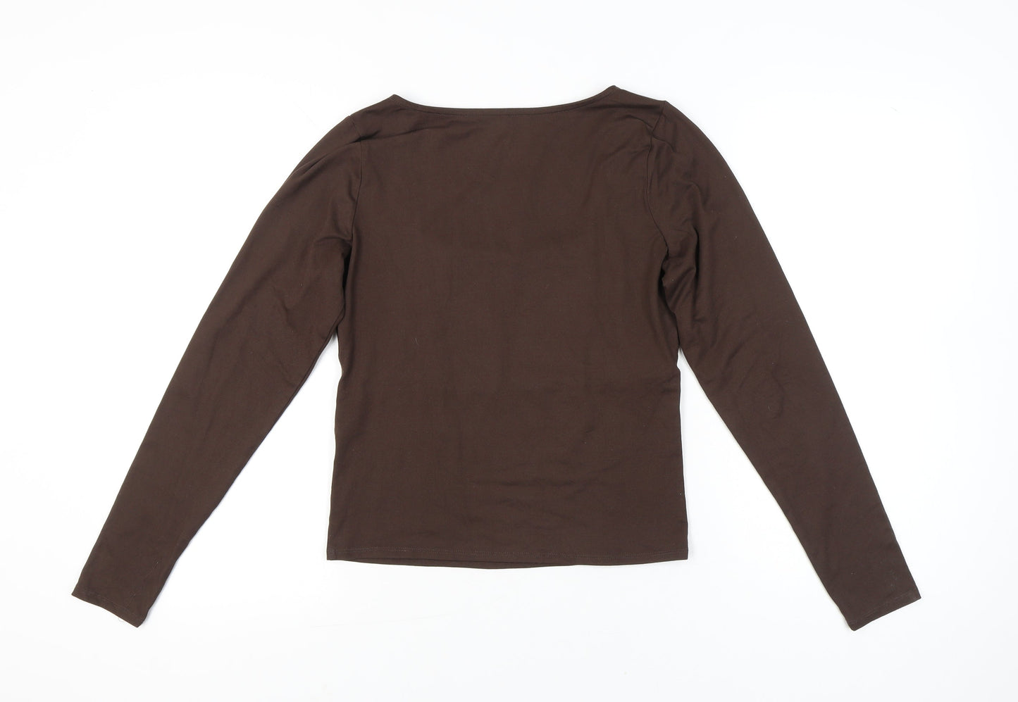 Hollister Women’s Brown Slim Fit Long Sleeve Scoop Neck Top L