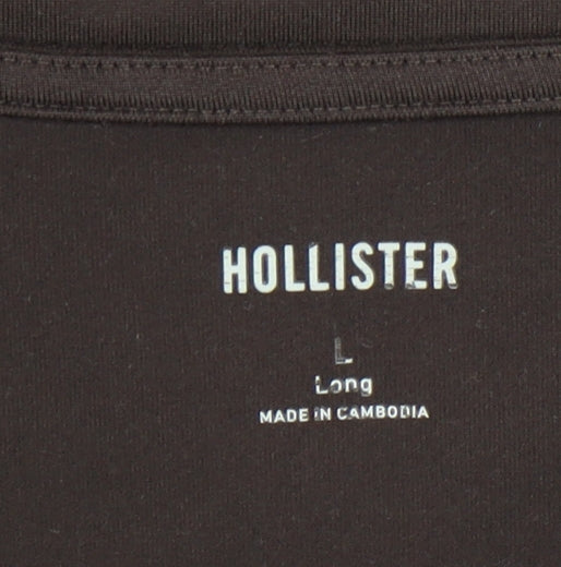 Hollister Women’s Brown Slim Fit Long Sleeve Scoop Neck Top L