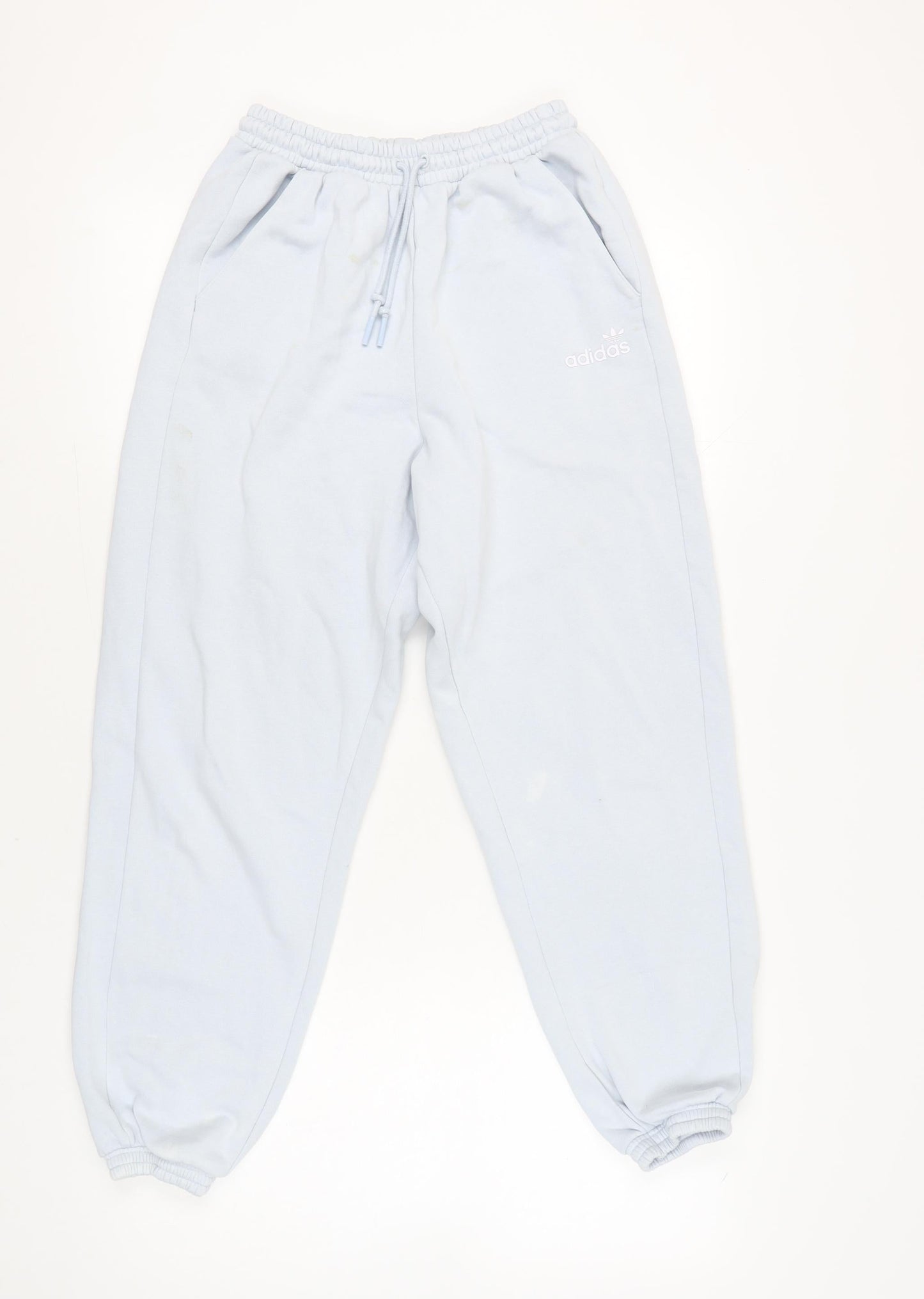 Adidas Womens Blue Sweatpants UK 6 Cotton Blend Joggers