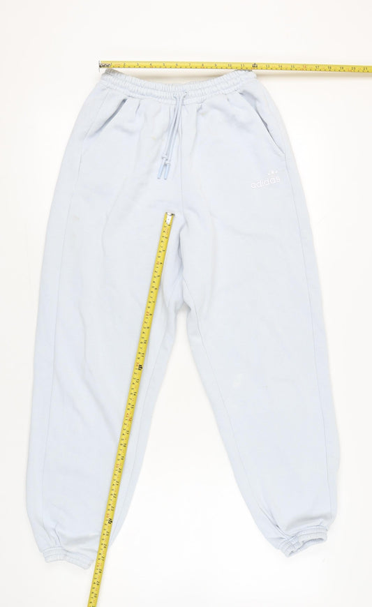 Adidas Womens Blue Sweatpants UK 6 Cotton Blend Joggers