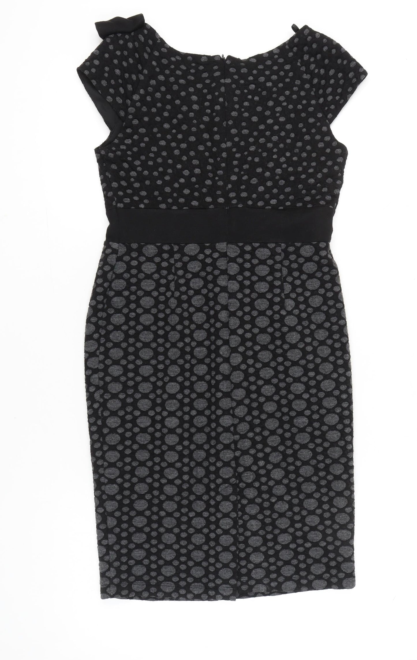 Marks and Spencer Women’s Black Grey Polka Dot Sheath Dress Size 10