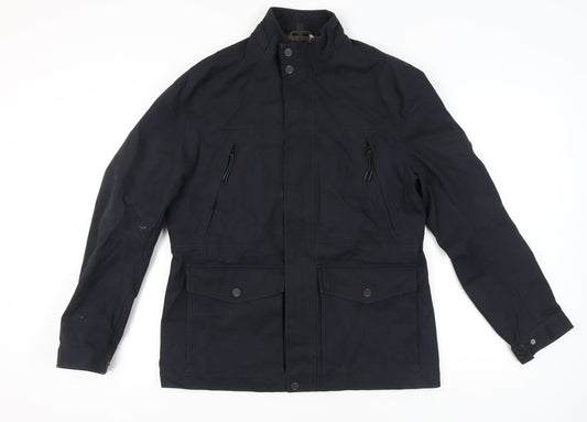 Ted Baker Men's Black Military Jacket Size M Cotton Mid-Length