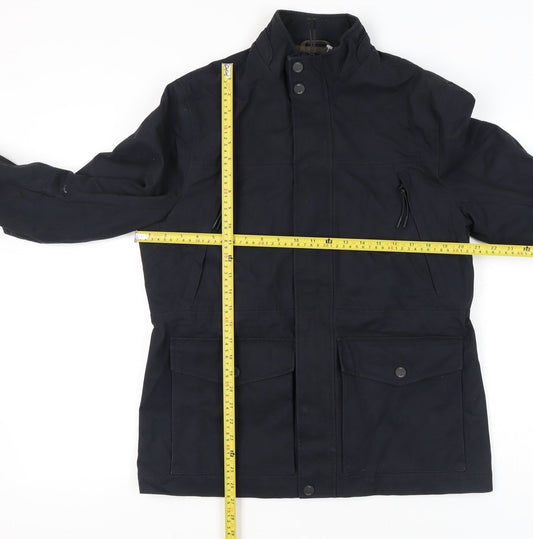 Ted Baker Men's Black Military Jacket Size M Cotton Mid-Length