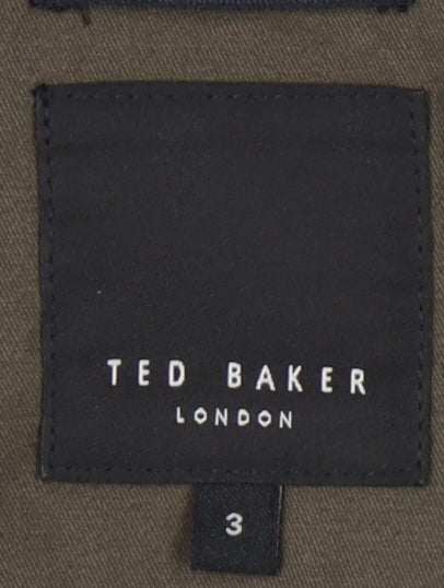 Ted Baker Men's Black Military Jacket Size M Cotton Mid-Length