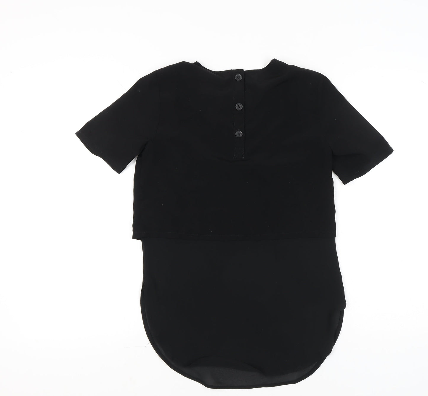 Sparkle & Fade Womens Black XS Cropped Blouse Classic Casual