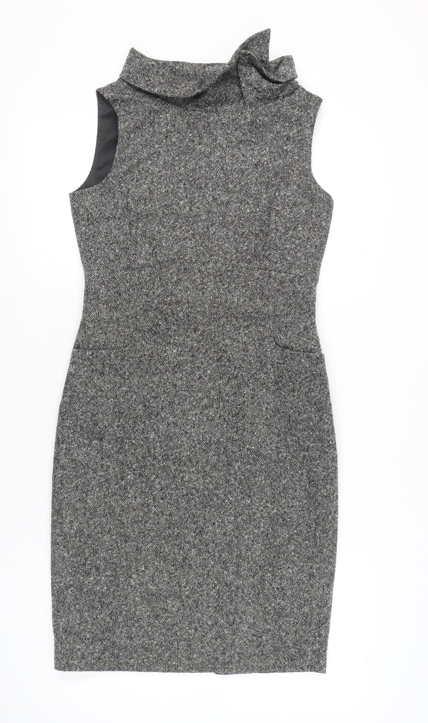 Hobbs Women’s Grey Wool Tweed Sheath Dress Size 10 Workwear