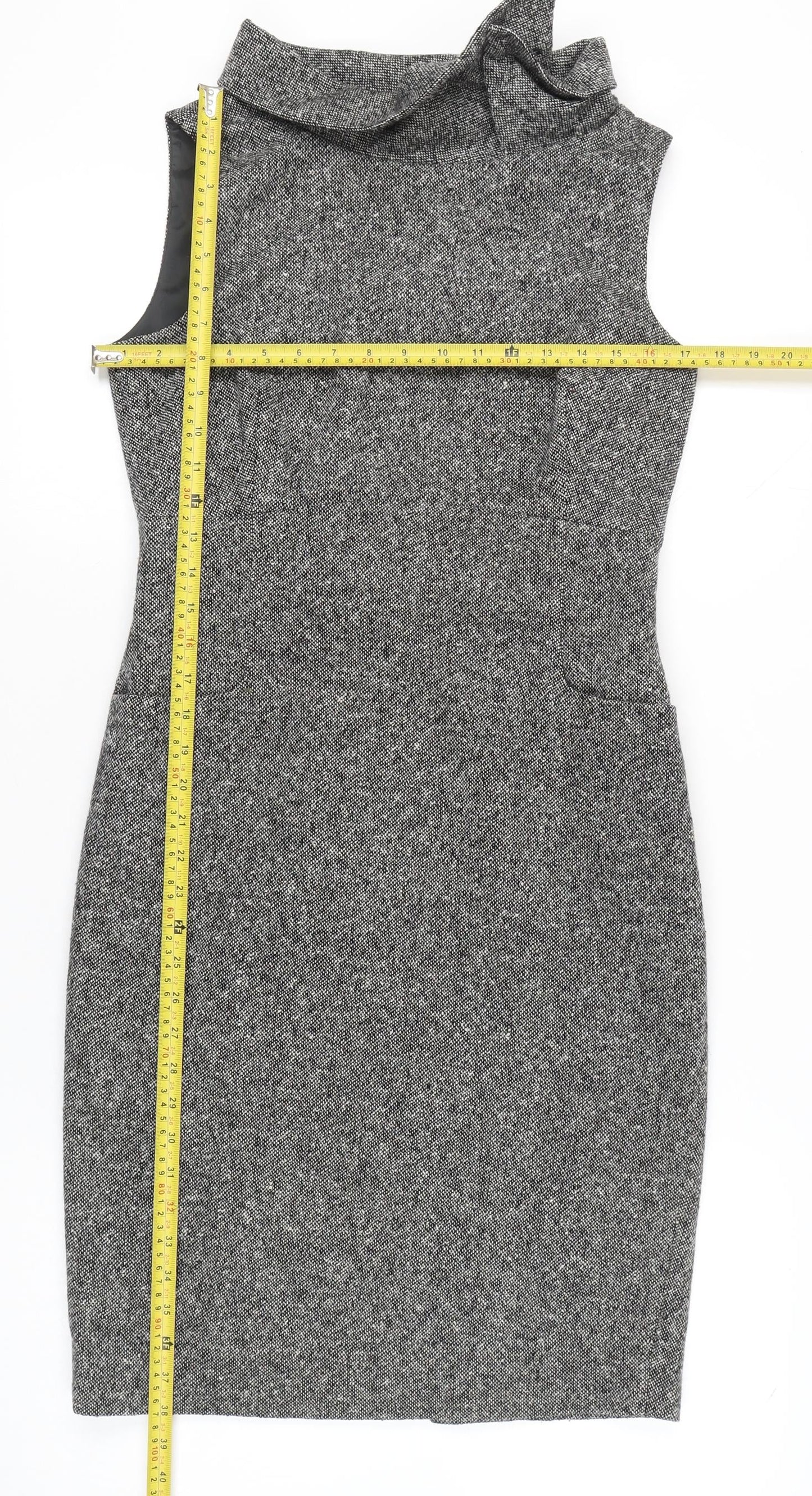 Hobbs Women’s Grey Wool Tweed Sheath Dress Size 10 Workwear