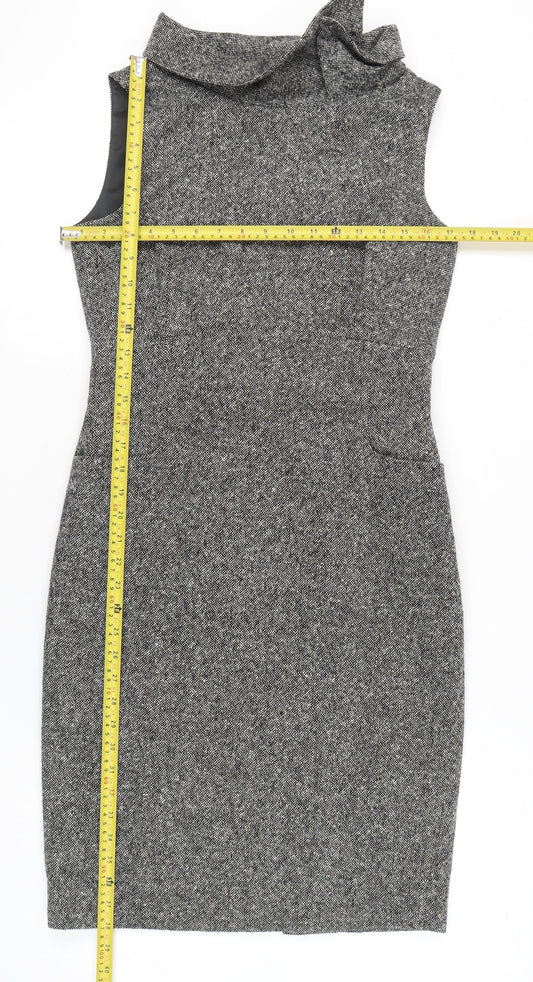 Hobbs Women’s Grey Wool Tweed Sheath Dress Size 10 Workwear