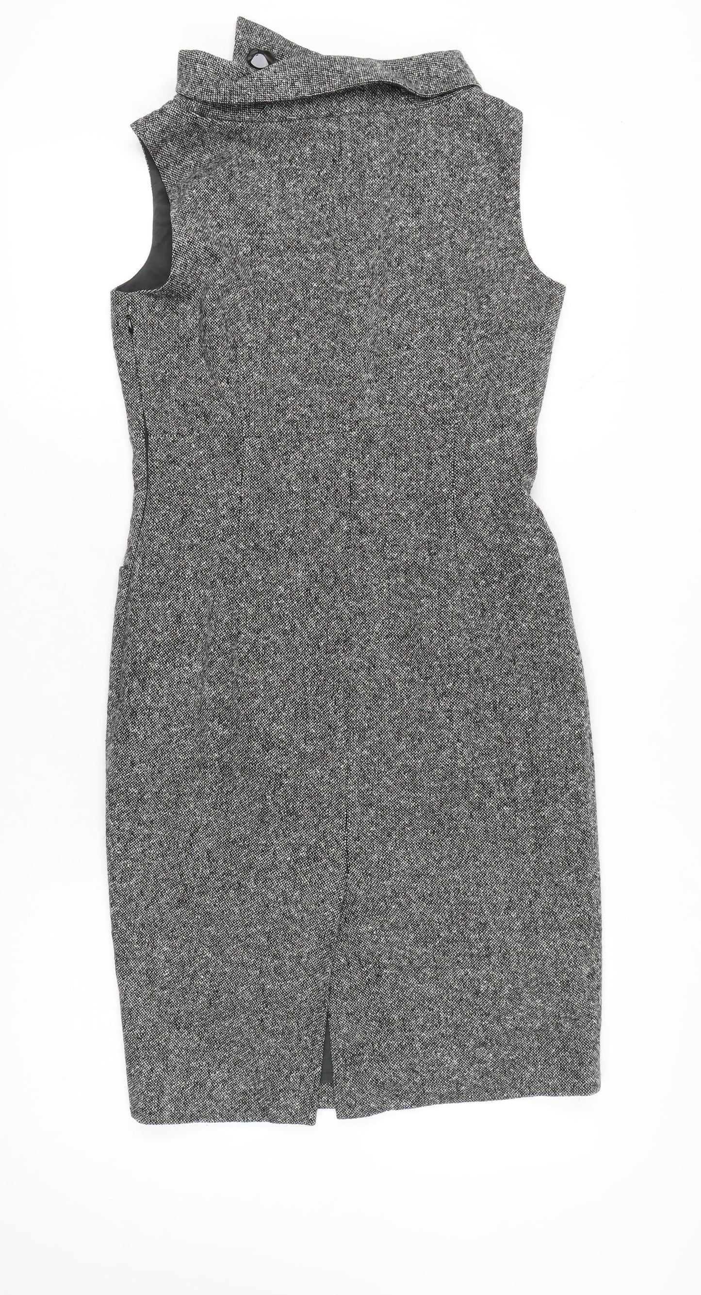 Hobbs Women’s Grey Wool Tweed Sheath Dress Size 10 Workwear