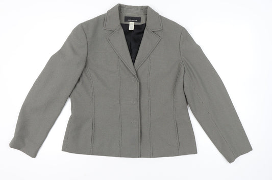 Jones New York Womens Grey Houndstooth Blazer Jacket Size 16