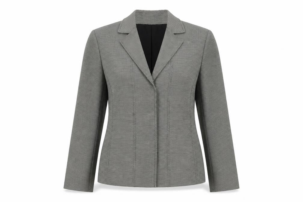 Jones New York Womens Grey Houndstooth Blazer Jacket Size 16
