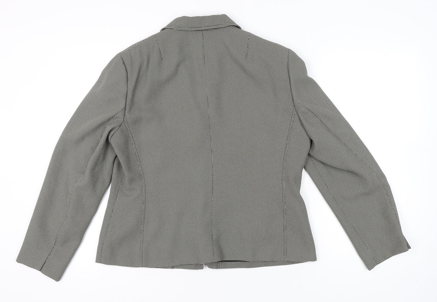 Jones New York Womens Grey Houndstooth Blazer Jacket Size 16