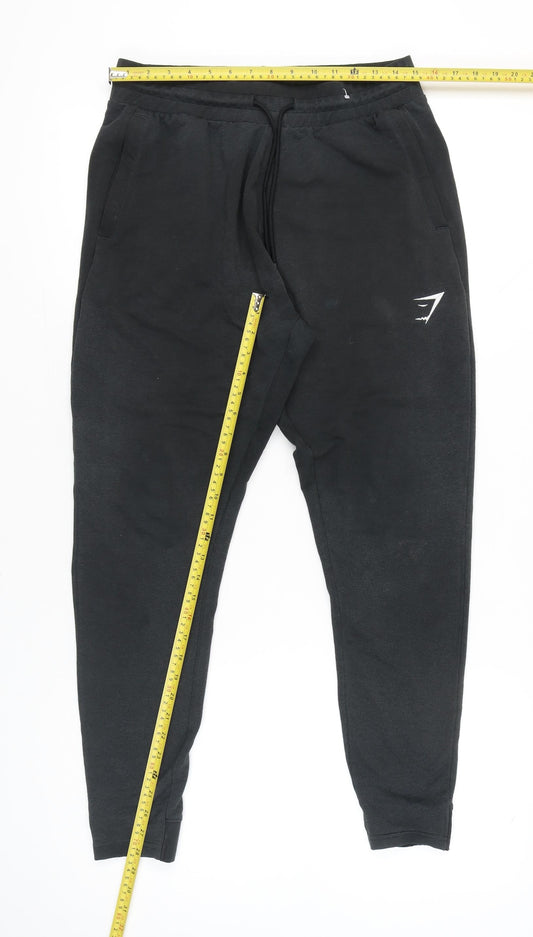 Gymshark Womens Black Joggers Size M Polyester Cotton Blend