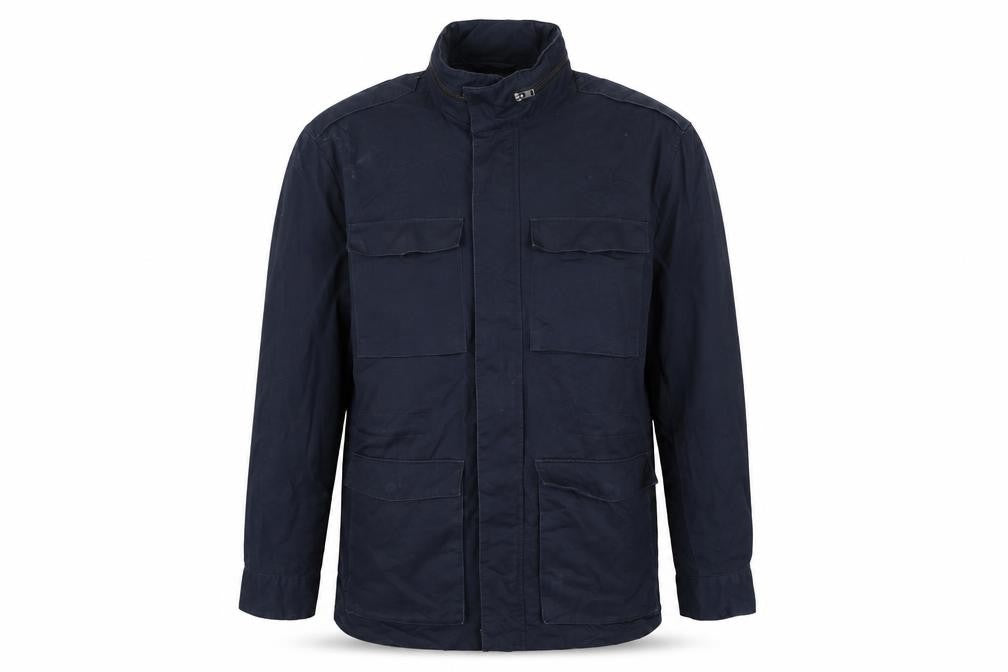 H&M Men’s Blue Military Jacket Size 54 EUR 44R Cotton Mid-Length