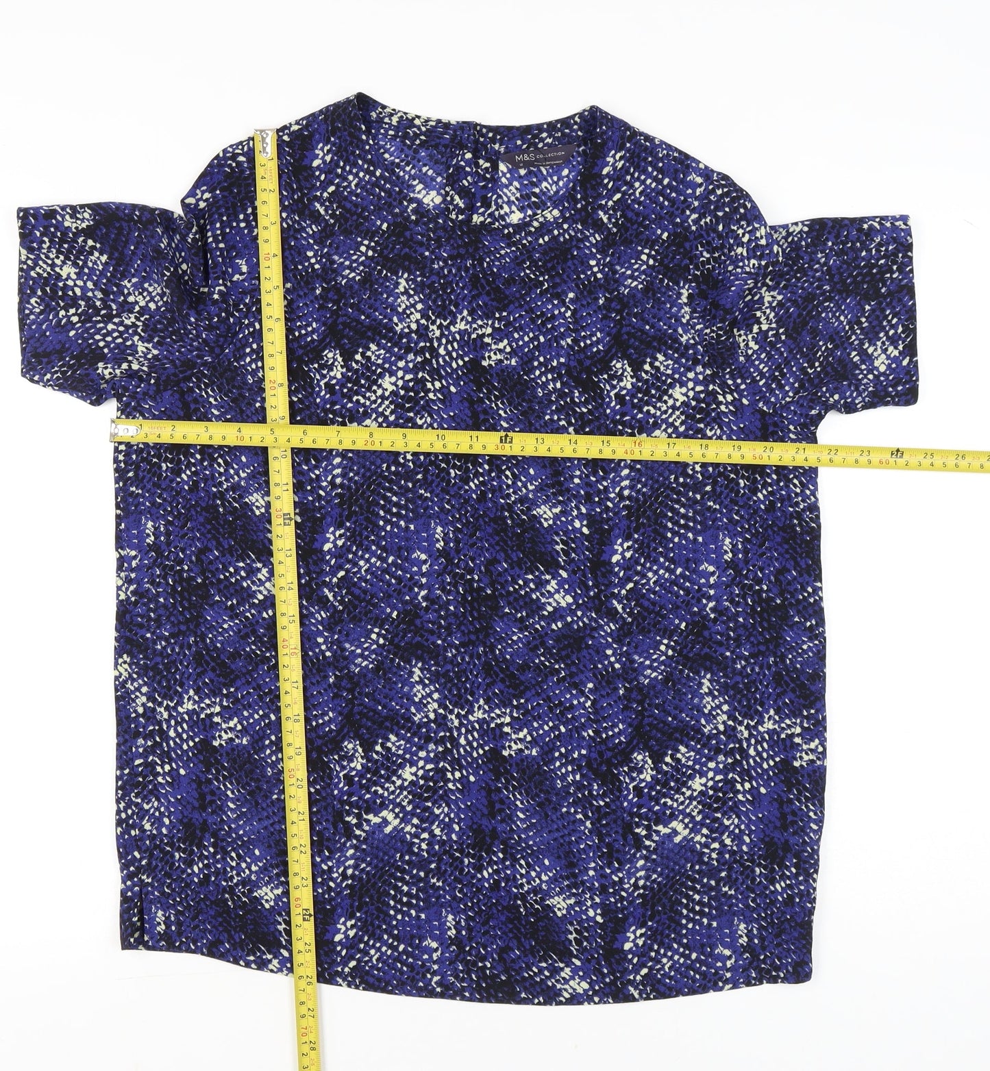 Marks and Spencer Womens Blue Animal Print Blouse UK 12