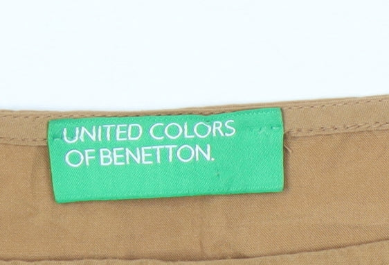 Benetton Women’s Brown XS Long Sleeve Cotton Blouse Top