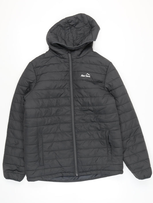 Peter Storm Men's Black M Puffer Jacket Hooded Insulated Outdoor