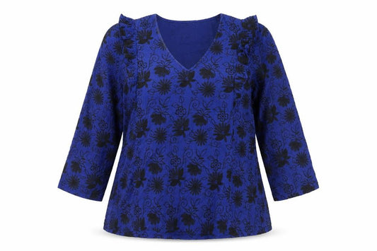 Womens UK Size 12 Thought Blue 100% Cotton Blouse