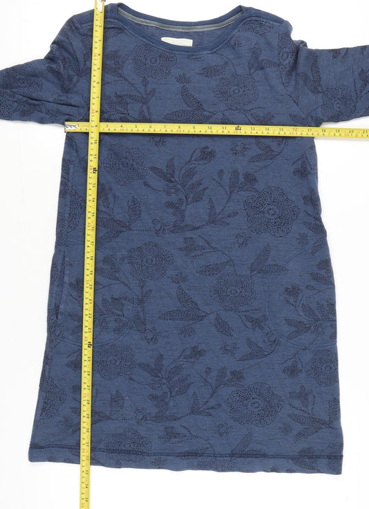 White Stuff Women’s Blue Floral Shift Dress Size 10 Knee Length