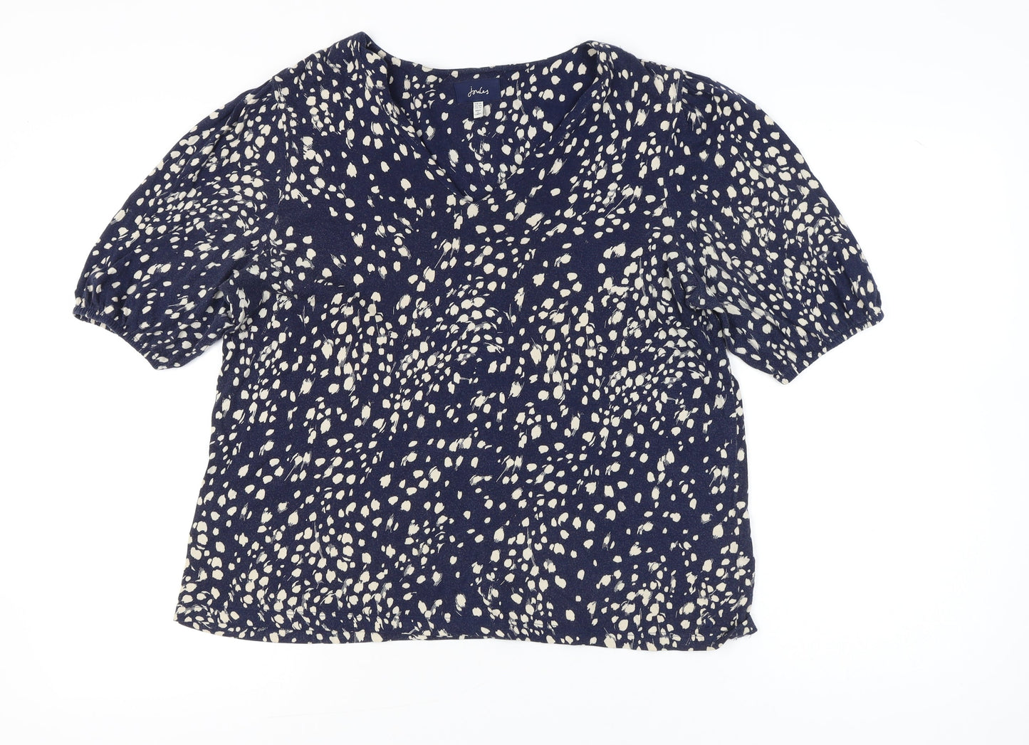 Womens UK Size 16 Joules Blue Cotton Blend Blouse