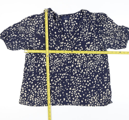 Womens UK Size 16 Joules Blue Cotton Blend Blouse