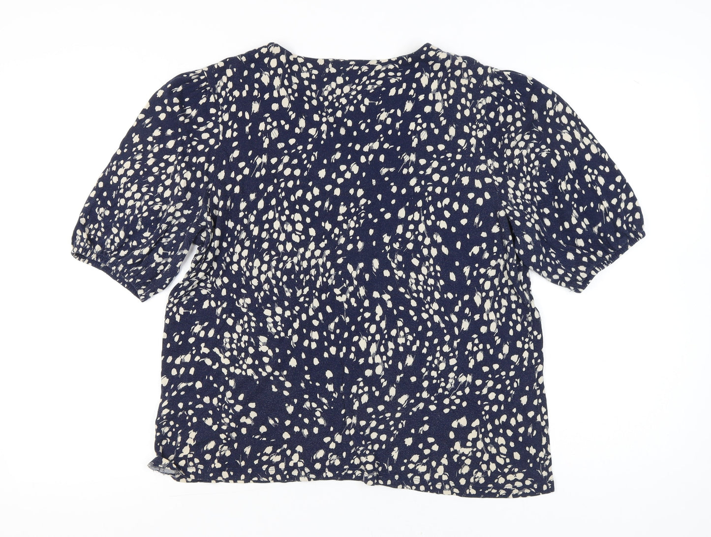 Womens UK Size 16 Joules Blue Cotton Blend Blouse