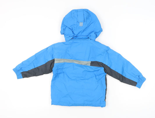 Parallel Boys Blue Grey Ski Jacket Coat Hooded 3-4 Years Winter Outdoor