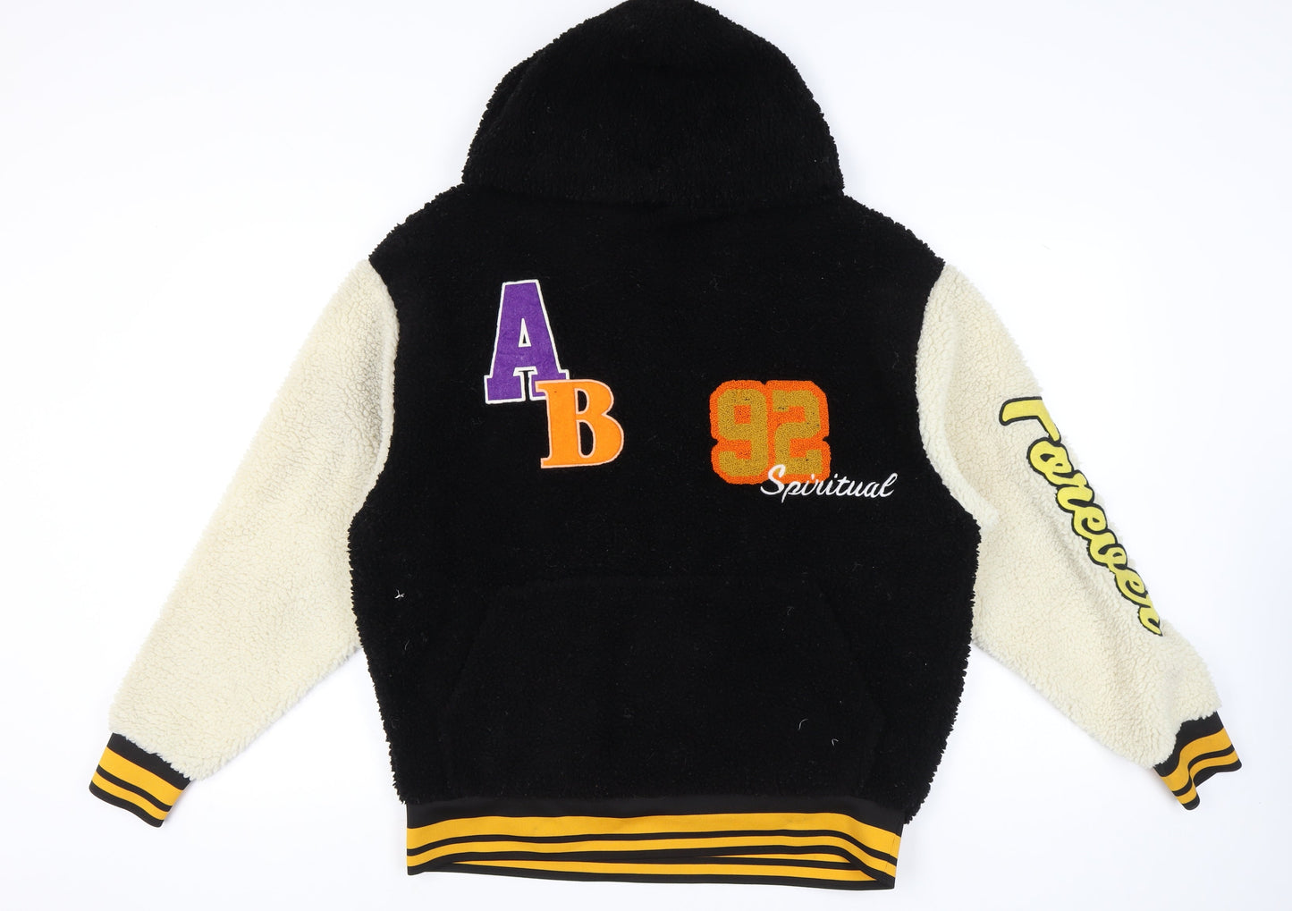 ASOS Design Women’s Black Hoodie L Fleece Varsity Style Spiritual 92