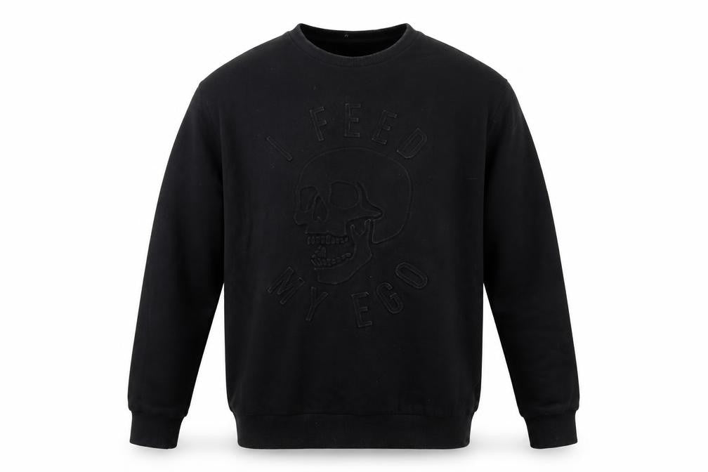 Zara Men Black Medium Skull Graphic Pullover Sweatshirt