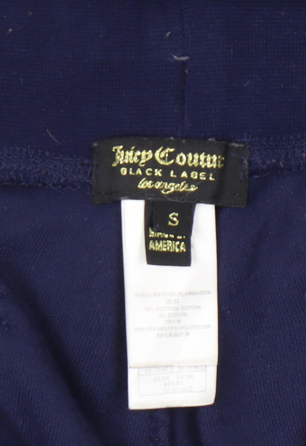 Juicy Couture Womens Blue Velour Sweatpants S Rhinestone Logo