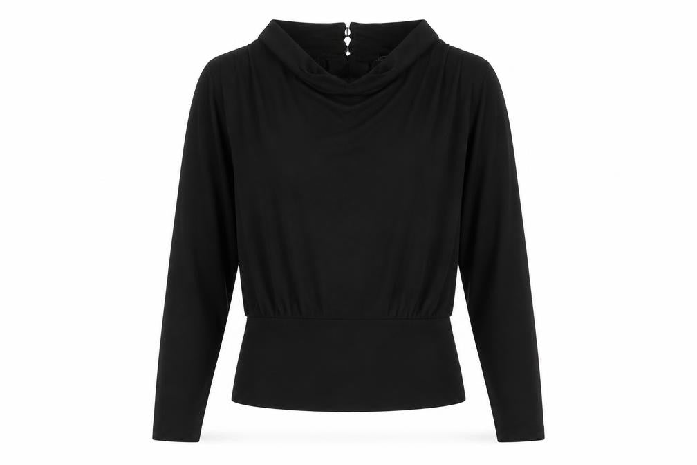 Womens UK Size M French Connection Black Viscose Blend Blouse
